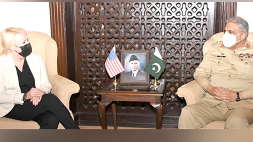 Rich results on Google SERP when searching for 'American diplomat meets Gen Qamar Javed Bajwa