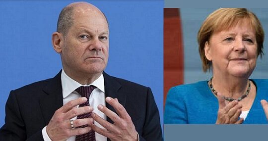 Rich result son google SERP when searching for 'Olaf Scholz- Merkel'