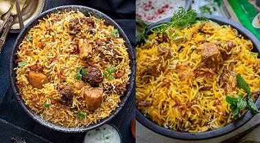 Rich result son google SERP when searching for 'Biryani'